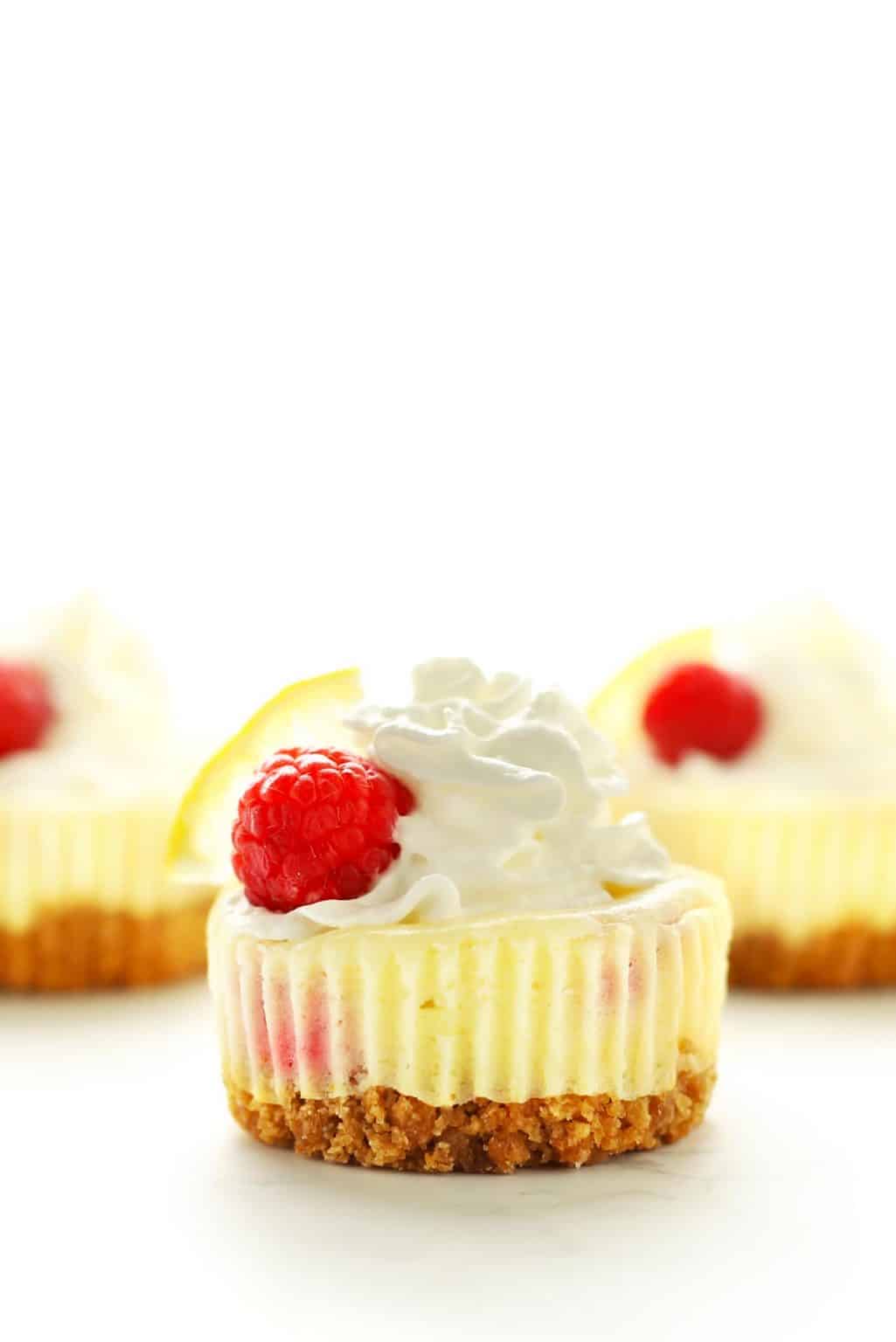 Raspberry Lemon Mini Cheesecakes - Zested Lemon